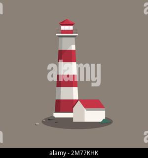 Sommer Leuchtturm und ein Haus Vektor Stock Vektor