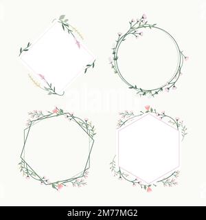 Set von Blumenrahmen Vektoren Stock Vektor