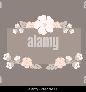 Rechteck beige Blumenborder Vektor Stock Vektor