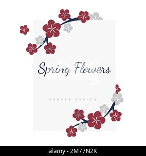 Runder roter Blumenabzeichen-Vektor Stock Vektor