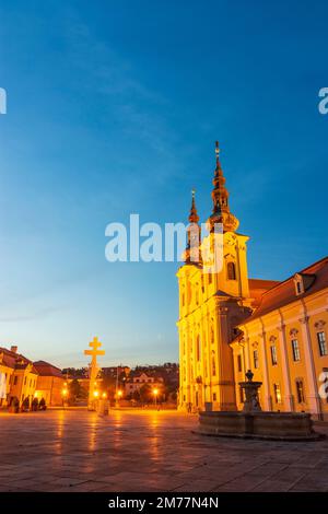 Velehrad (Welehrad): Basilika der Heiligen Cyril und Methodius (Bazilika Nanebevzetí Panny Marie a svatého Cyrila a Metoděje) in , Zlinsky, Region Zlin, Stockfoto