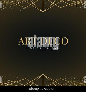 Minimalistische Art-Deco-Tapete mit dekorativem goldfarbenem Glitzer Stock Vektor