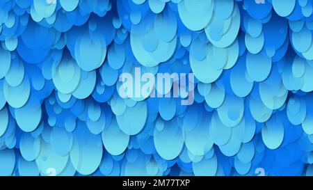 3D-Rendering einer Anordnung von Ellipsen. Ellipsen unterschiedlicher Größe im Raum. Helle Komposition, geeignet für alle hellen Hintergrunddesigns Stockfoto