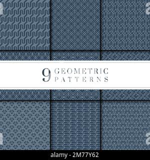 Satz von Vektor mit geometrisch gemusterten Hintergründen Stock Vektor