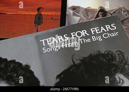 Viersen, Deutschland - November 9. 2022: Nahaufnahme des isolierten Schallplattendeckels der britischen Band Tears for Fears Stockfoto