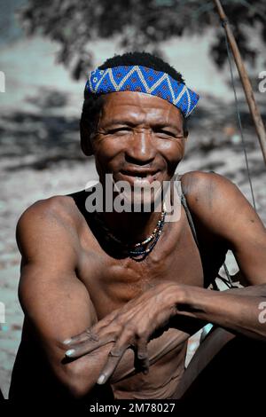 Gesichter der Welt: Buschmann der Kalihari Stockfoto