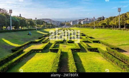 Park Eduardo VII in Lissabon, Portugal. Stockfoto