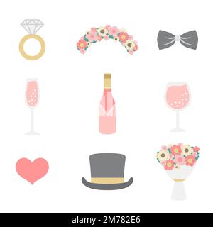 Hochzeit Fotokabine Requisiten Vektor Stock Vektor