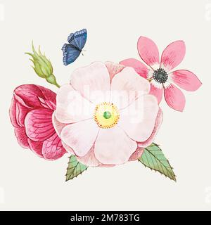 Vintage wild Rose Blume Illustration Vektor Stock Vektor