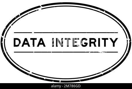 Grunge Black Data Integrity Word ovaler Gummidichtungsstempel auf weißem Hintergrund Stock Vektor