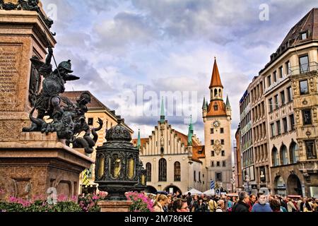 Altes Rathaus oder Altes Rathaus, München. Stockfoto