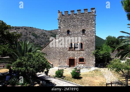 Museum des antiken Butrint-Gebäudes, UNESCO-Weltkulturerbe, Butrint-Nationalpark, Saranda-Viertel, Südalbanien, Europa Stockfoto