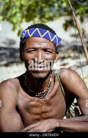 Gesichter der Welt: Buschmann der Kalihari Stockfoto