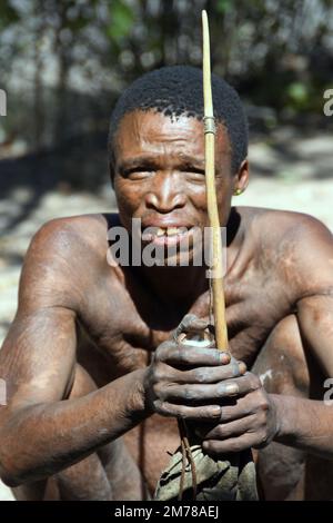 Gesichter der Welt: Buschmann der Kalihari Stockfoto