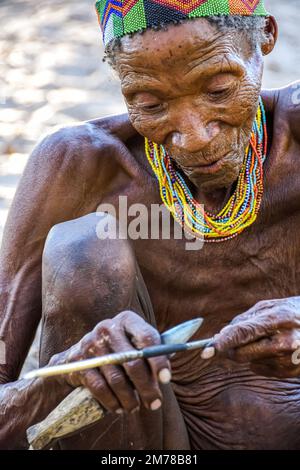 Gesichter der Welt: Buschmann der Kalihari Stockfoto