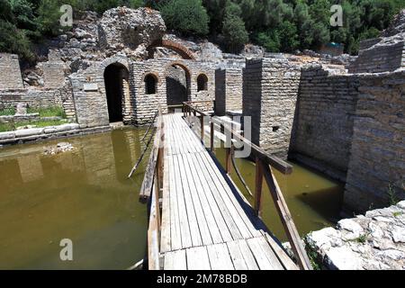 Ruinen des Aszipius-Heiligtums, antikes Butrint, UNESCO-Weltkulturerbe, Butrint-Nationalpark, Saranda-Viertel, Südalbanien, Europa Stockfoto