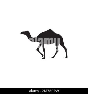 Kamelsymbol. Einfaches Plakat-Hintergrundsymbol für Reisen in Saudi-Arabien. Camel Markenlogo Designelement. Kamel-T-Shirt-Druck. Stock Vektor