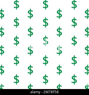 Dollarzeichen-Symbol nahtloses Muster, isoliert auf weißem Hintergrund. Vektordarstellung, einfach zu bearbeiten.für Unternehmen.Preisschild. Geldverdiener-Muster Stock Vektor