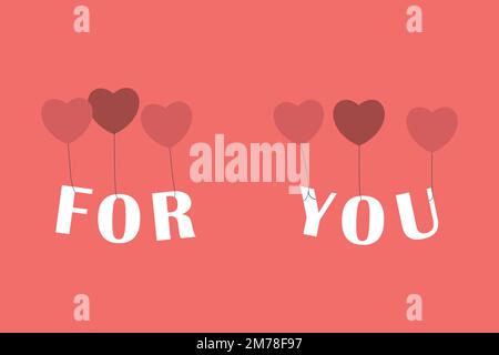 Stilvolles Poster zum Valentinstag mit roten Ballons Stock Vektor