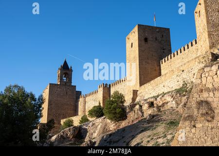 Die Alcazaba von Antequera, eine maurische Festung in Südspanien Stockfoto