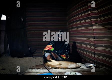 Beduinenlager in der Wüste Marsa Alam ägypten Stockfoto