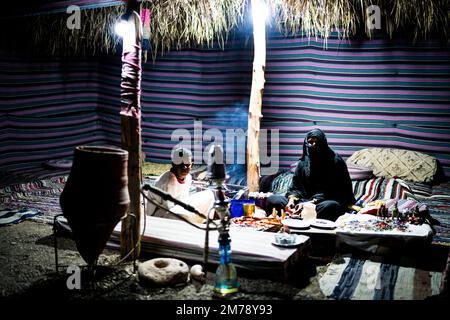 Beduinenlager in der Wüste Marsa Alam ägypten Stockfoto