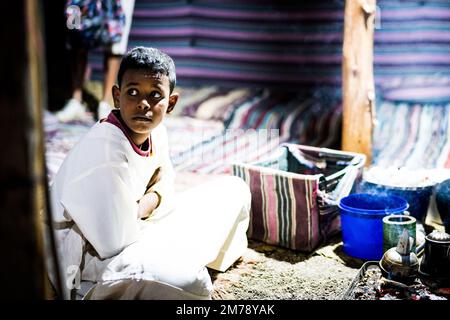 Beduinenlager in der Wüste Marsa Alam ägypten Stockfoto