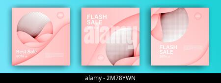 Editierbare Vorlagen für Social Media-Beiträge, Facebook-Meldungen, Instagram-Storysammlungen und Post-Frames, Layout-Designs, Mockup für Marketingaktionen Stock Vektor