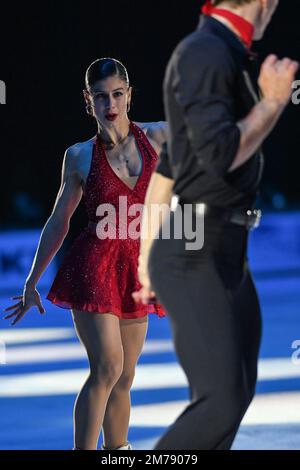 Bologna, Italien. 06. Januar 2023. Lucrezia Beccari und Matteo Guarise (Italien) während 2023 Bol on Ice â Plushenko and Friends, Ice Sports in Bologna, Italien, Januar 06 2023 Kredit: Independent Photo Agency/Alamy Live News Stockfoto