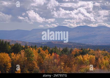 Die Catskill Mountains im Bundesstaat New York bieten einen herrlichen Blick auf das Herbstlaub. Stockfoto