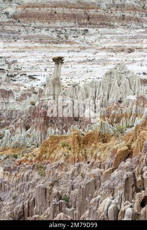 USA, Wyoming, Hell's Half Acre; Hoodoo Stockfoto