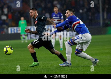 Genua, Italien. 08. Januar 2023. Matteo Politano von Neapel während der UC Sampdoria vs SSC Napoli, italienisches Fußballspiel Serie A in Genua, Italien, Januar 08 2023 Kredit: Independent Photo Agency/Alamy Live News Stockfoto