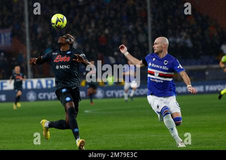 Genua, Italien. 08. Januar 2023. Victor Osimhen von Neapel während der UC Sampdoria vs SSC Napoli, italienisches Fußballspiel Serie A in Genua, Italien, Januar 08 2023 Kredit: Independent Photo Agency/Alamy Live News Stockfoto