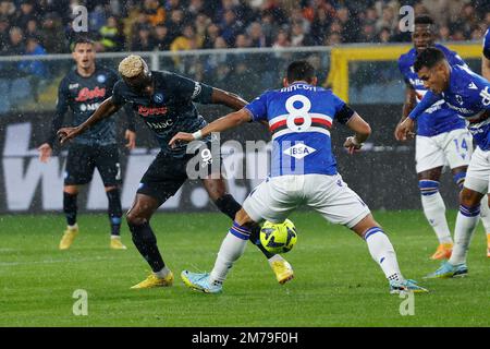 Genua, Italien. 08. Januar 2023. Victor Osimhen von Neapel während der UC Sampdoria vs SSC Napoli, italienisches Fußballspiel Serie A in Genua, Italien, Januar 08 2023 Kredit: Independent Photo Agency/Alamy Live News Stockfoto