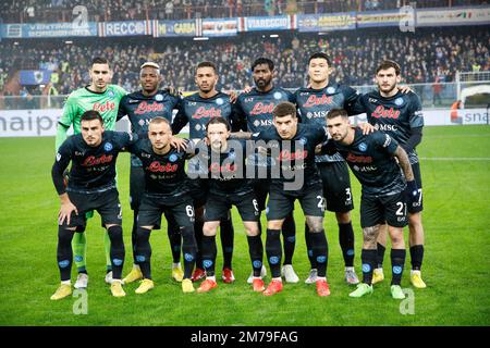 Genua, Italien. 08. Januar 2023. team neapel beim Spiel UC Sampdoria vs SSC Napoli, italienisches Fußballspiel Serie A in Genua, Italien, Januar 08 2023 Kredit: Independent Photo Agency/Alamy Live News Stockfoto