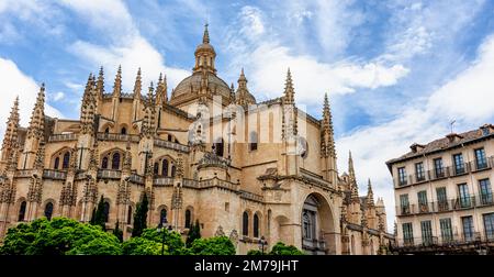 Die Kathedrale unserer Lieben Frau von der Himmelfahrt und der Hl. Frutos in Segovia, Spanien Stockfoto