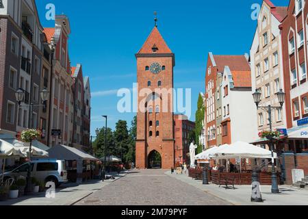 Market Gate, Brama Targowa, Elblag, Elblag, Woiwodschaft Warminsko-Mazurskie, Polen Stockfoto