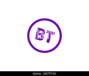 BT Business und Public Sector, gedrehtes Logo, weißer Hintergrund B Stockfoto