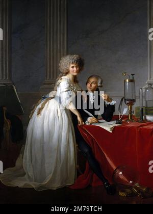 Antoine Lavoisier und seine Frau Marie-Anne Pierrette Paulze, 1788 Gemälde von Jacques-Louis David Stockfoto