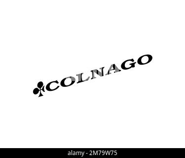 Colnago, gedrehtes Logo, weißer Hintergrund B Stockfotografie - Alamy