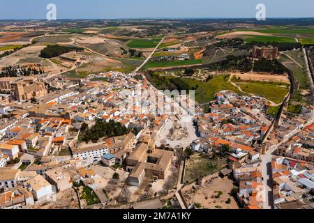 Luftaufnahme von Belmonte, Spanien Stockfoto