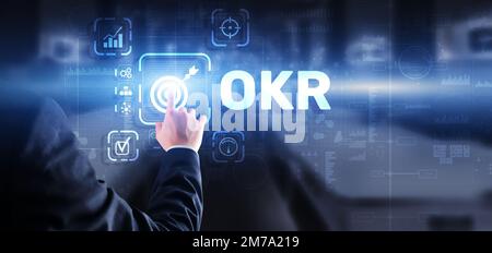 Ziele und Hauptergebnisse OKR. Methoden für das Projektmanagement Stockfoto