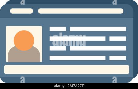 Flachvektor des ID-Kartensymbols. Name Identität. Isolierter Bürozugang Stock Vektor