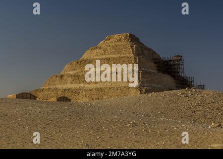Gestufte Pyramide von Djoser (Zoser) in Sakkara, Ägypten Stockfoto