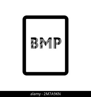 Symbolzeile der BMP-Datei isoliert auf weißem Hintergrund. Schwarzer, flacher Klassiker mit modernem Umriss. Lineares Symbol und bearbeitbare Kontur. Einfach und Pixel pro Stock Vektor