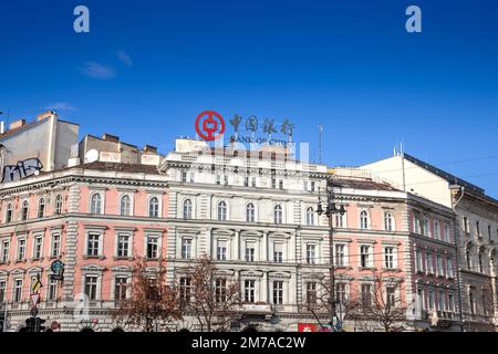 Foto der Bank von China unterzeichnen Sie ihren Sitz in Budapest in Ungarn. Die Bank of China ist eine der vier größten Geschäftsbanken in China, w Stockfoto