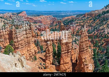 Hoodoo Panorama im Fairyland im Bryce Canyon-Nationalpark in Utah Stockfoto