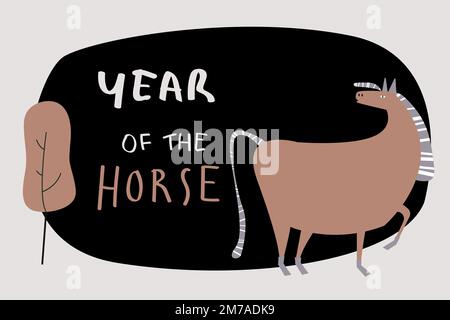 Jahr des Pferdevektors Stock Vektor