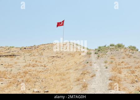 Der antike Zitadelle-Hügel von Harran im Südosten der Türkei Stockfoto