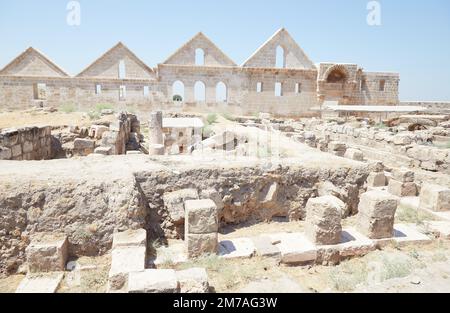 Der antike Zitadelle-Hügel von Harran im Südosten der Türkei Stockfoto